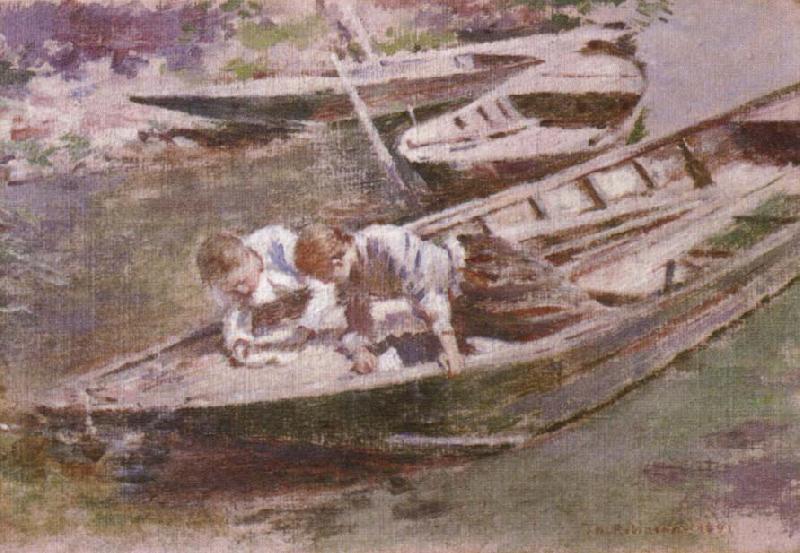 Theodore Robinson Two in a Boat Norge oil painting art